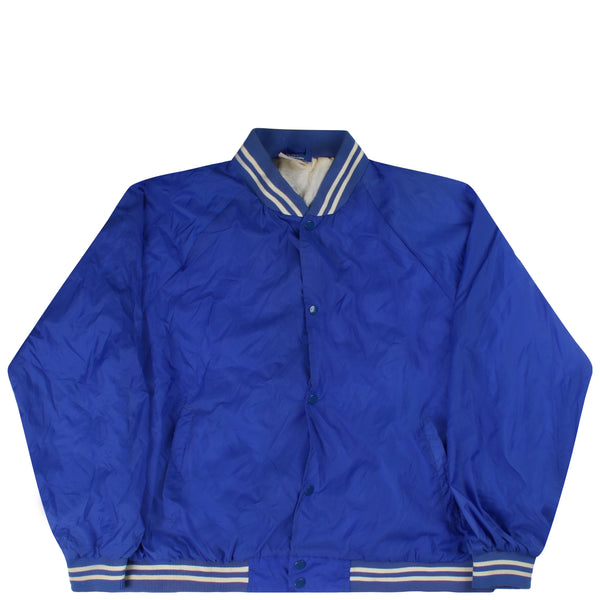 Champion  Button Up Nylon Windbreaker Jacket XLarge Blue