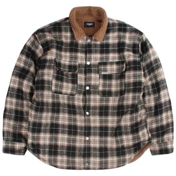 Represent  Overshirt Lumberjack Button Up Shirt Large Brown