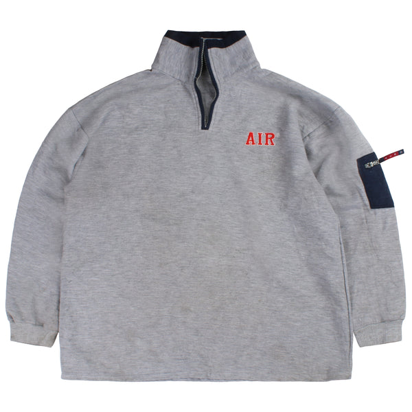 Air  Air Quarter Zip Sweatshirt XLarge Grey