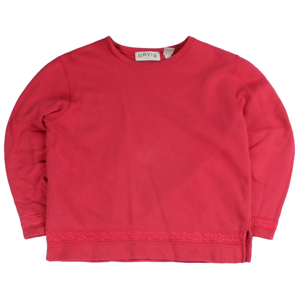 Orvis  Pullover Crewneck Sweatshirt Medium Red