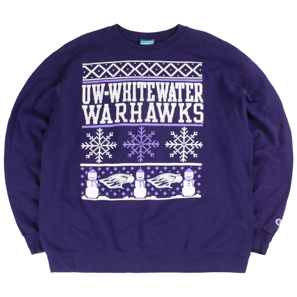 Champion  Christmas College Sweatshirt XLarge Purple