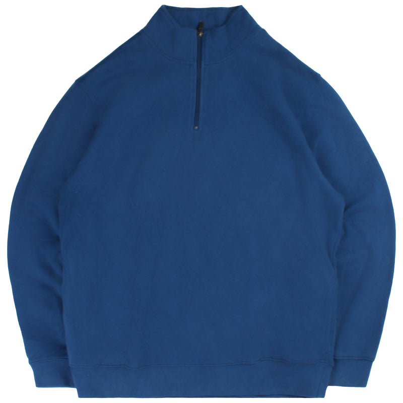 L.L.Bean  Quarter Zip Pullover Sweatshirt Large Blue