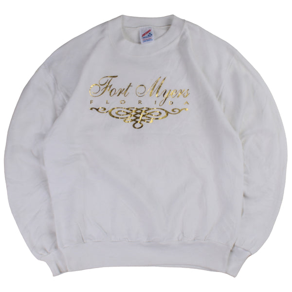 Jerzees  Fort Myers Crewneck Sweatshirt Medium White