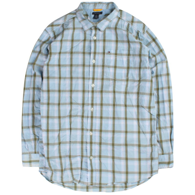 Tommy Hilfiger  Check Long Sleeve Button Up Shirt XLarge Blue