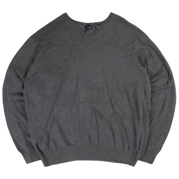 Izod  V Neck Knitted Jumper / Sweater XLarge Grey