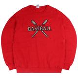 Jerzees  Baseball Crewneck Sweatshirt Large Red