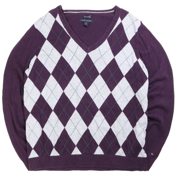 Tommy Hilfiger  Prep Golf Knitted Jumper / Sweater XLarge Purple