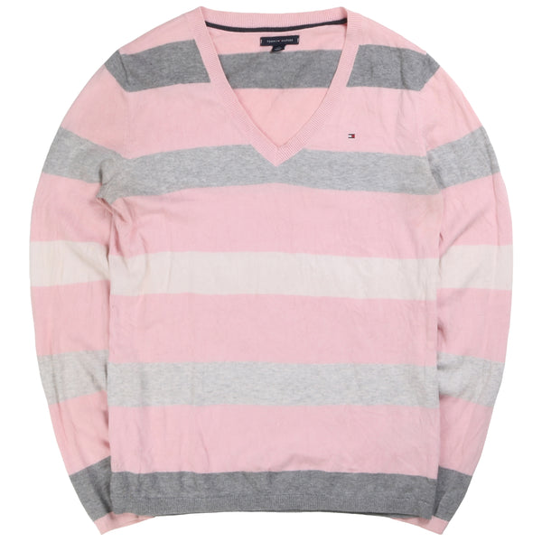 Tommy Hilfiger  Knitted V Neck Jumper / Sweater Small Pink