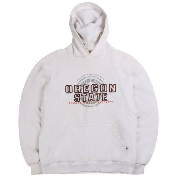 Russell Athletic  Oregon State Heavyweight Crewneck Hoodie Medium White