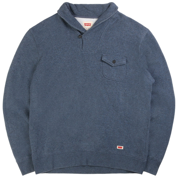 Levi's  Quarter Button Sweatshirt XLarge Navy Blue