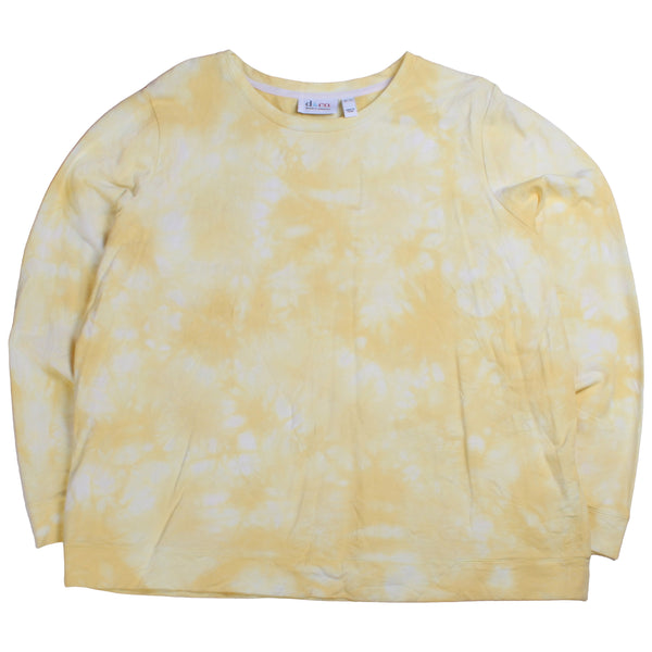 D and Co  Tie Dye Crewneck Sweatshirt XLarge Yellow