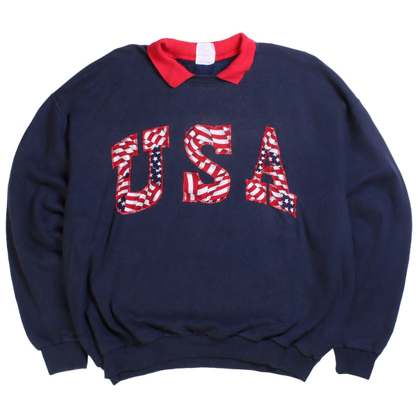 Jerzees  USA Crewneck Sweatshirt XLarge Navy Blue