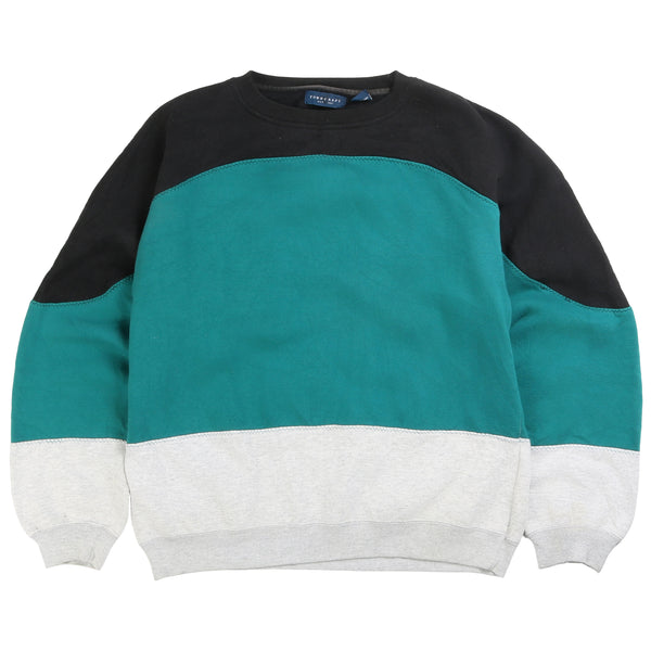 Towncraft  Stripped Crewneck Sweatshirt Large Green