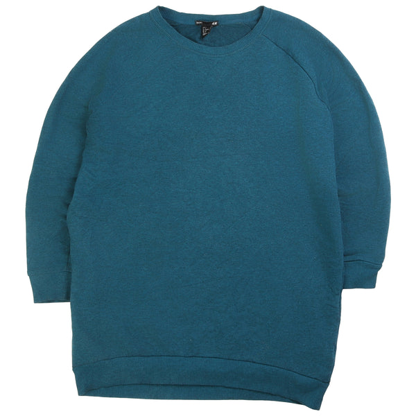 H & M  Plain Crewneck Sweatshirt Medium Turquoise Blue Green