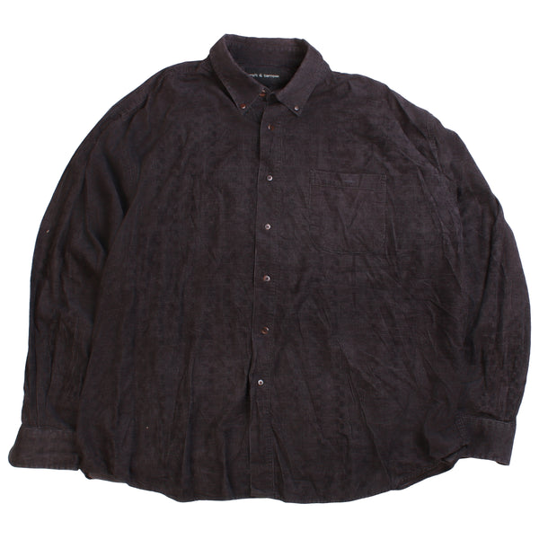 Croft&Barrow  Corduroy Long Sleeve Button Up Shirt XLarge Black