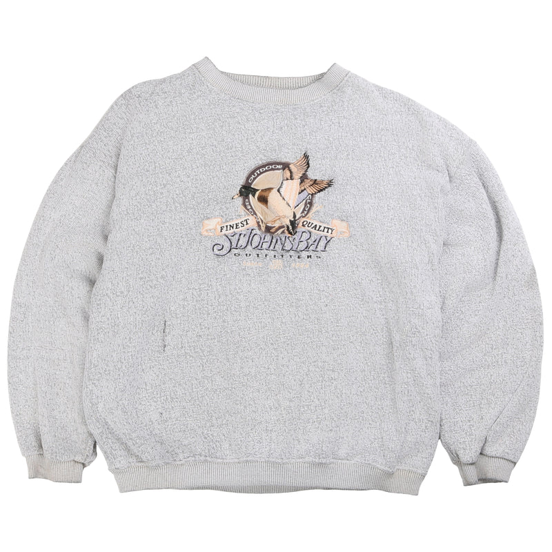 St John Bay  Ducks Heavyweight Crewneck Sweatshirt Large Grey