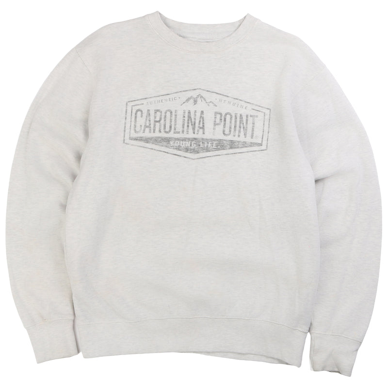 Blue  Carolina Point Crewneck Sweatshirt Small Grey