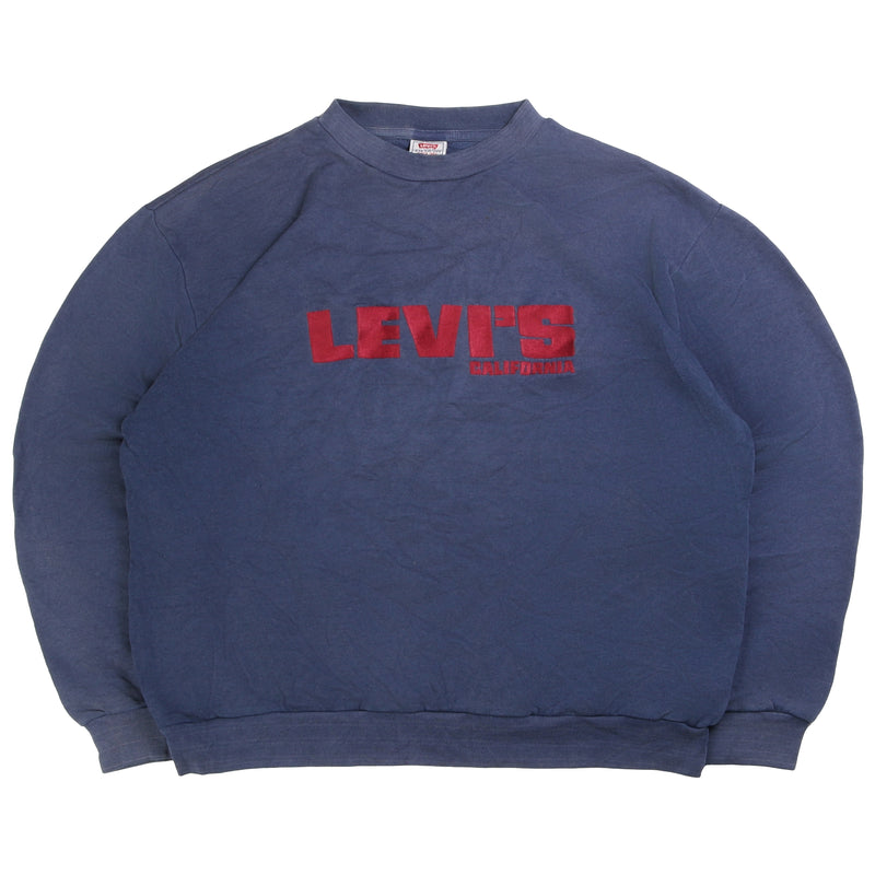 Levi  Spellout Heavyweight Crewneck Sweatshirt XLarge Navy Blue