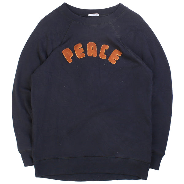 American Eagle  Peace Spellout Heavyweight Crewneck Sweatshirt XSmall Black