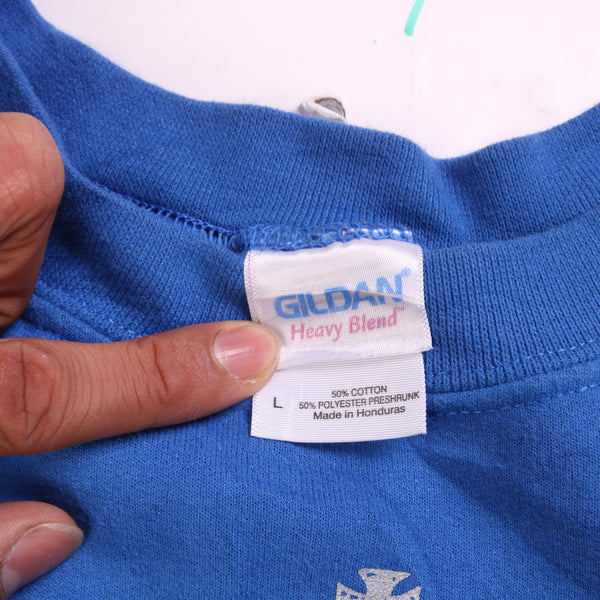 Gildan  Queen Heavyweight Crewneck Sweatshirt Large Blue