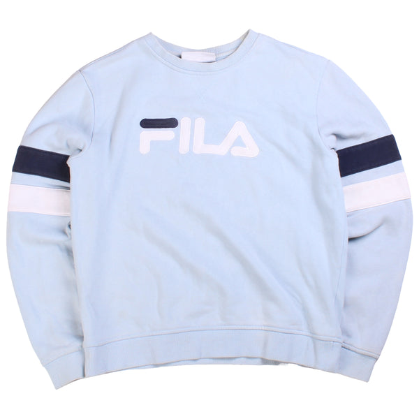 Fila  Spellout Heavyweight Crewneck Sweatshirt Medium Blue