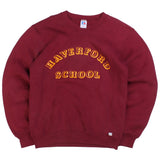 Russell Athletic  Haverford School Crewneck Sweatshirt Small Burgundy Red