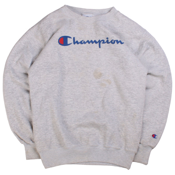 Champion  Spellout Crewneck Sweatshirt Medium Grey