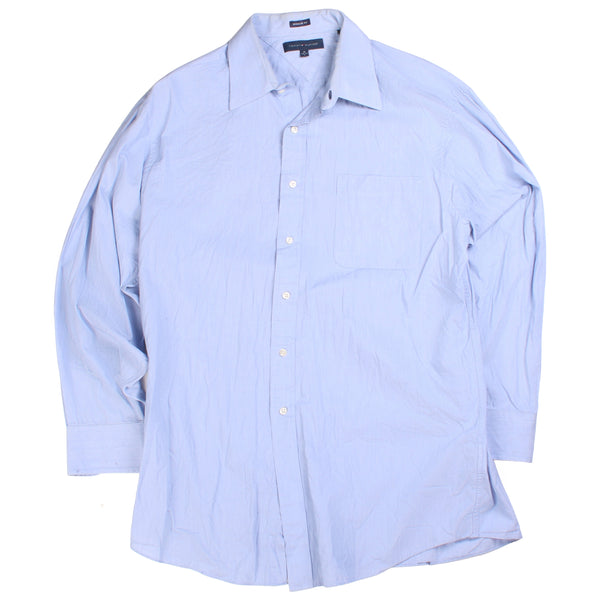 Tommy Hilfiger  Plain Long Sleeve Button Up Shirt Large Blue