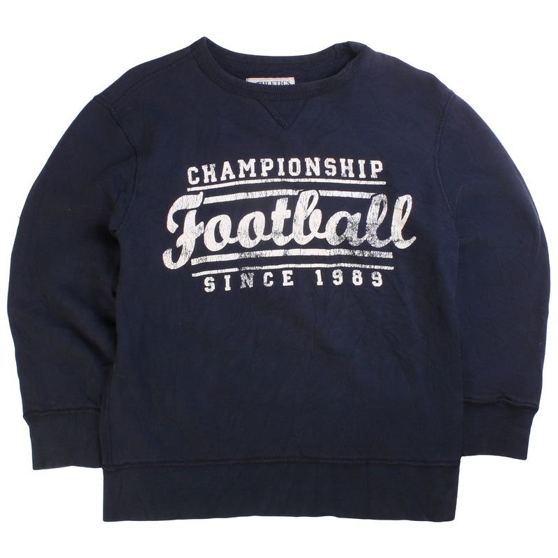 Athletics Depts  Football Crewneck Sweatshirt Large Navy Blue