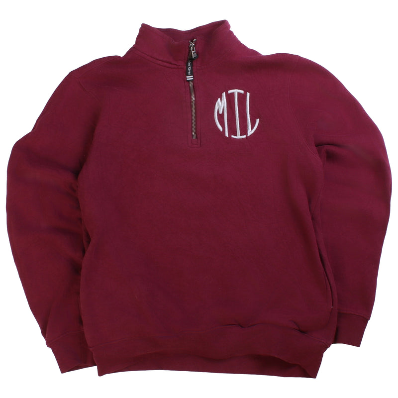 Charles River  Quarter Zip MIL Sweatshirt XSmall Burgundy Red