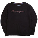 Champion  Spellout Heavyweight Crewneck Sweatshirt Small Black