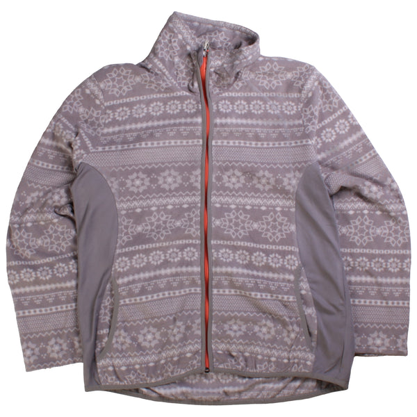 Active  Full Zip Up Aztec Fleece Jumper Large Grey