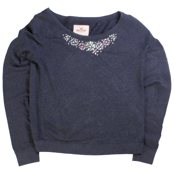 Hollister  Crewneck Sweatshirt Medium Navy Blue