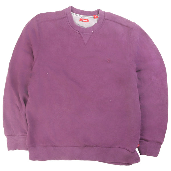 Izod  Plain Crewneck Sweatshirt Small Purple