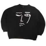 Forever 21  Face Crewneck Sweatshirt Medium Black
