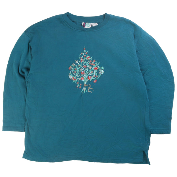 Sprit  Heavyweight Crewneck Sweatshirt Large Turquoise Blue Green