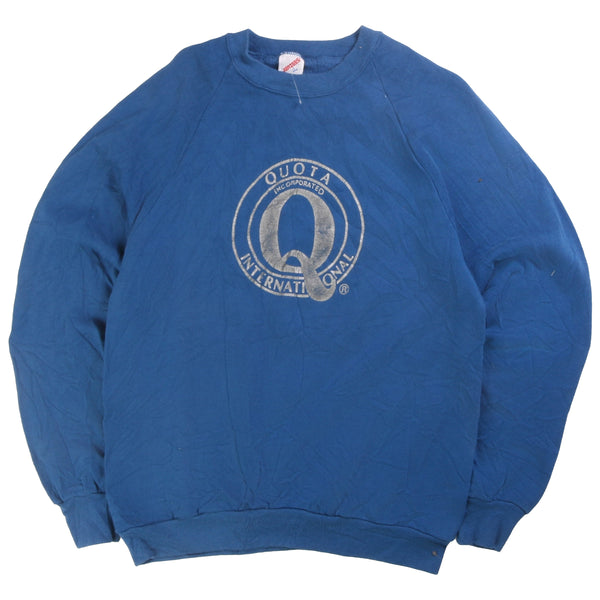 Jerzees  Quota Heavyweight Crewneck Sweatshirt Large Blue