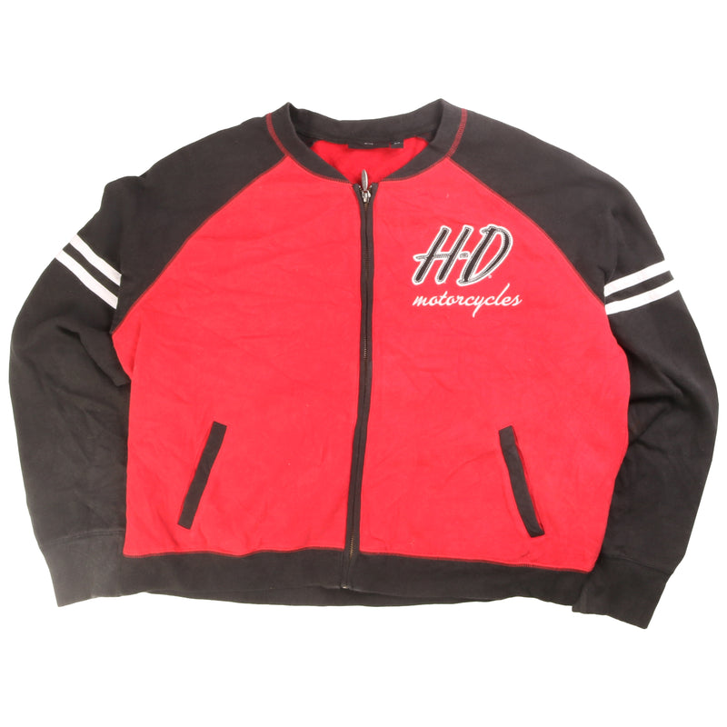 Harley Davidson  Full Zip Up Sweatshirt XLarge Red