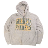 NFL  Green Bay Packers Full Zip Up Hoodie Small (missing sizing label) Grey