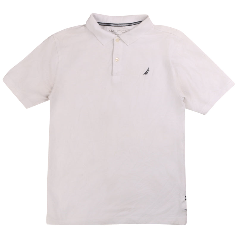 Nautica  Short Sleeve Button Up Polo Shirt XLarge White