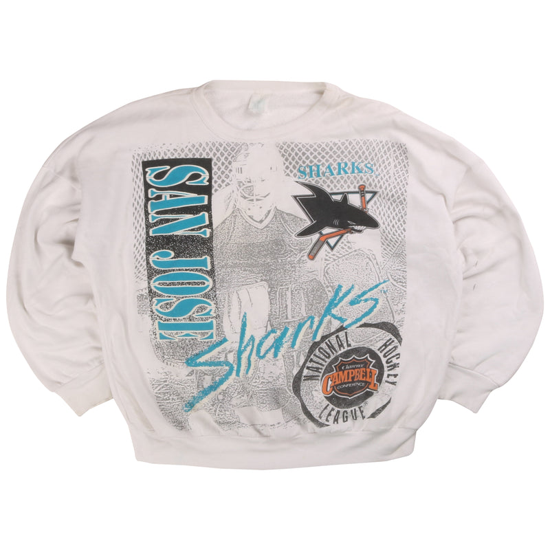 MLB  San Jose Sharks Crewneck Sweatshirt Small (missing sizing label) White