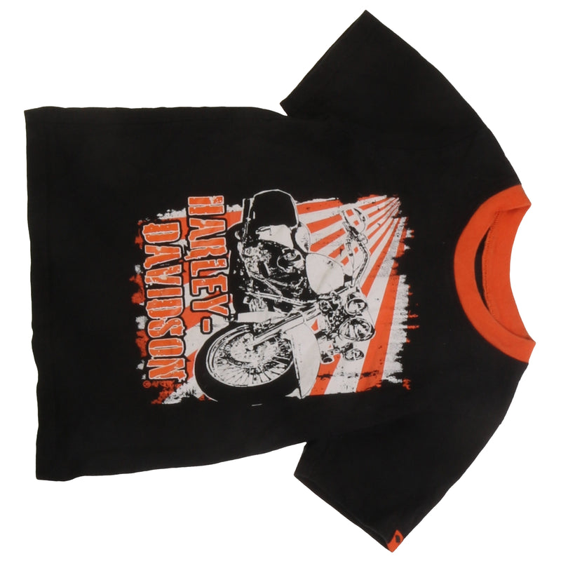 Harley Davidson  Spellout Short Sleeve Crewneck T Shirt XSmall (missing sizing label) Black