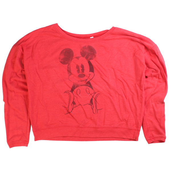 Disney  Mickey Mouse Crewneck Sweatshirt Large Red