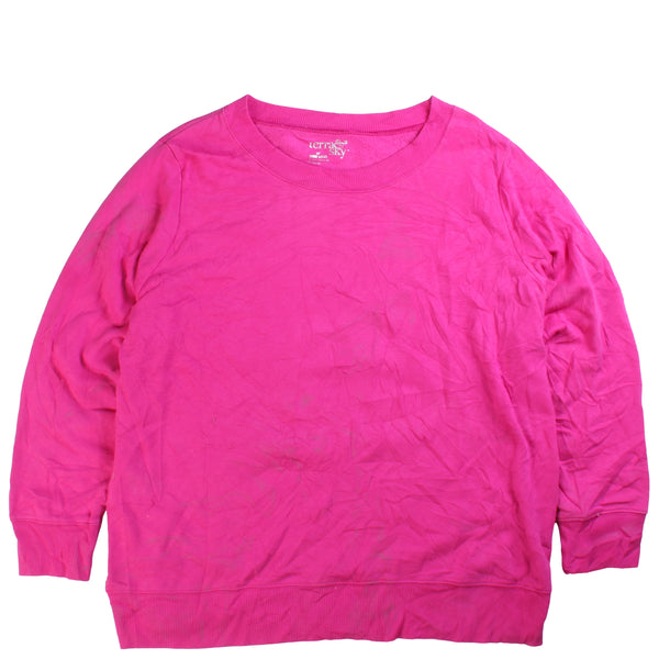 Terra Sky  Crewneck Plain Sweatshirt XLarge Pink