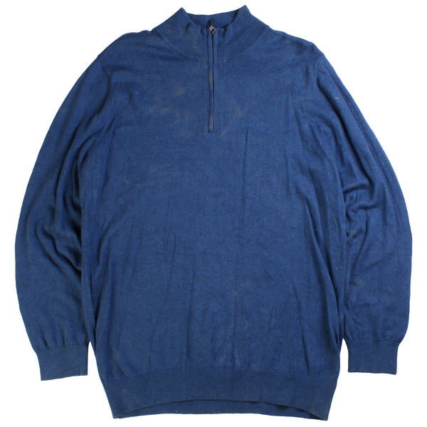 L.L.Bean  Plain Quarter Zip Sweatshirt Large Blue