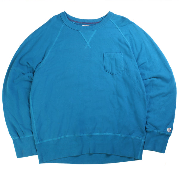 Champion  Plain Heavyweight Crewneck Sweatshirt XLarge Blue