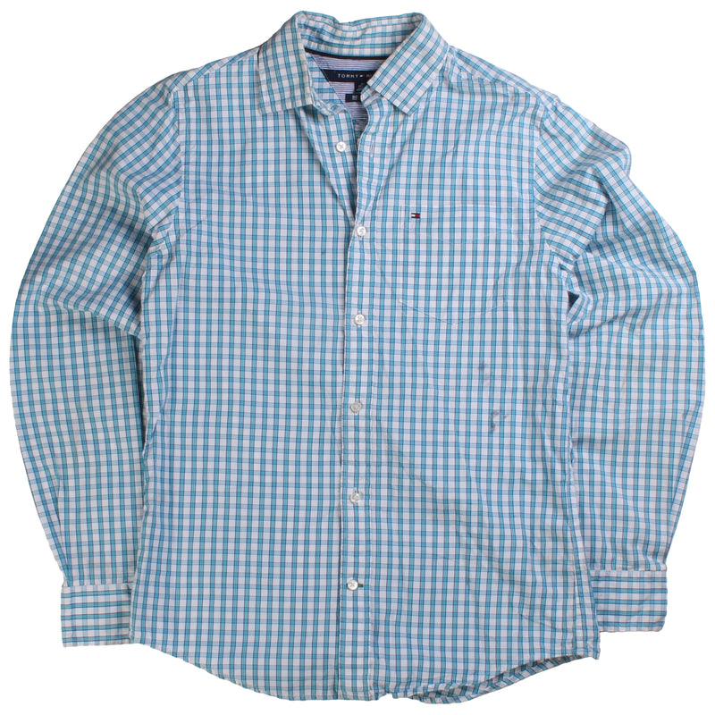 Tommy Hilfiger  Check Long Sleeve Button Up Shirt XLarge Blue