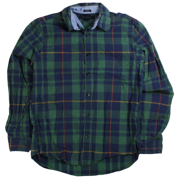 Tommy Hilfiger  Long Sleeve Button Up Check Shirt Small Green