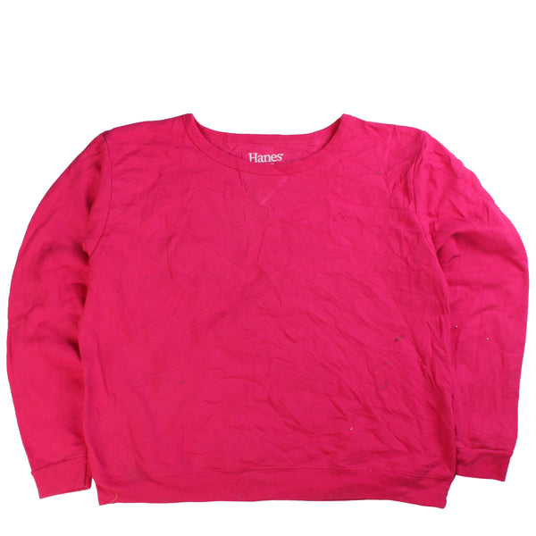 Hanes  Plain Heavyweight Crewneck Sweatshirt Medium Pink