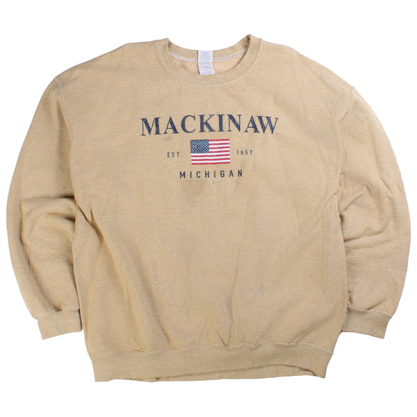 Gildan  Mackinaw Crewneck Sweatshirt XLarge Yellow